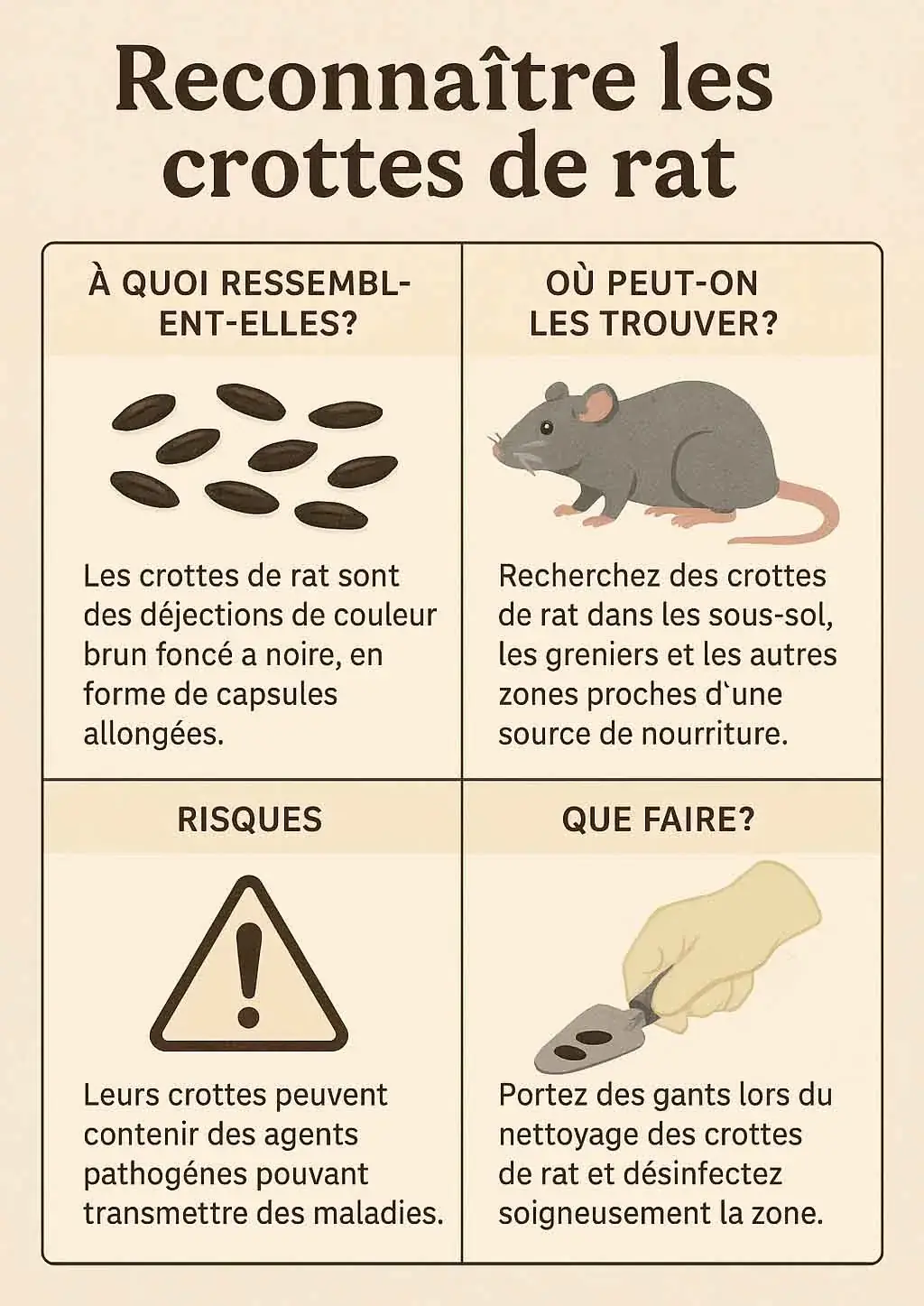 Crotte de rat sur un parquet