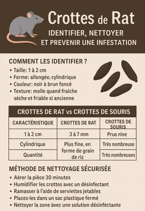 Crottes de rat sur un sol de cuisine