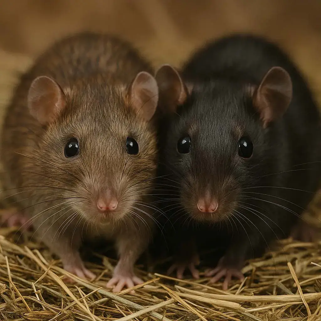 Rats bruns près d’une habitation